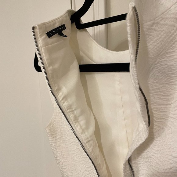 Petite Theory White Jacquard Cap Sleeve Dress US 00P - Picture 5 of 5